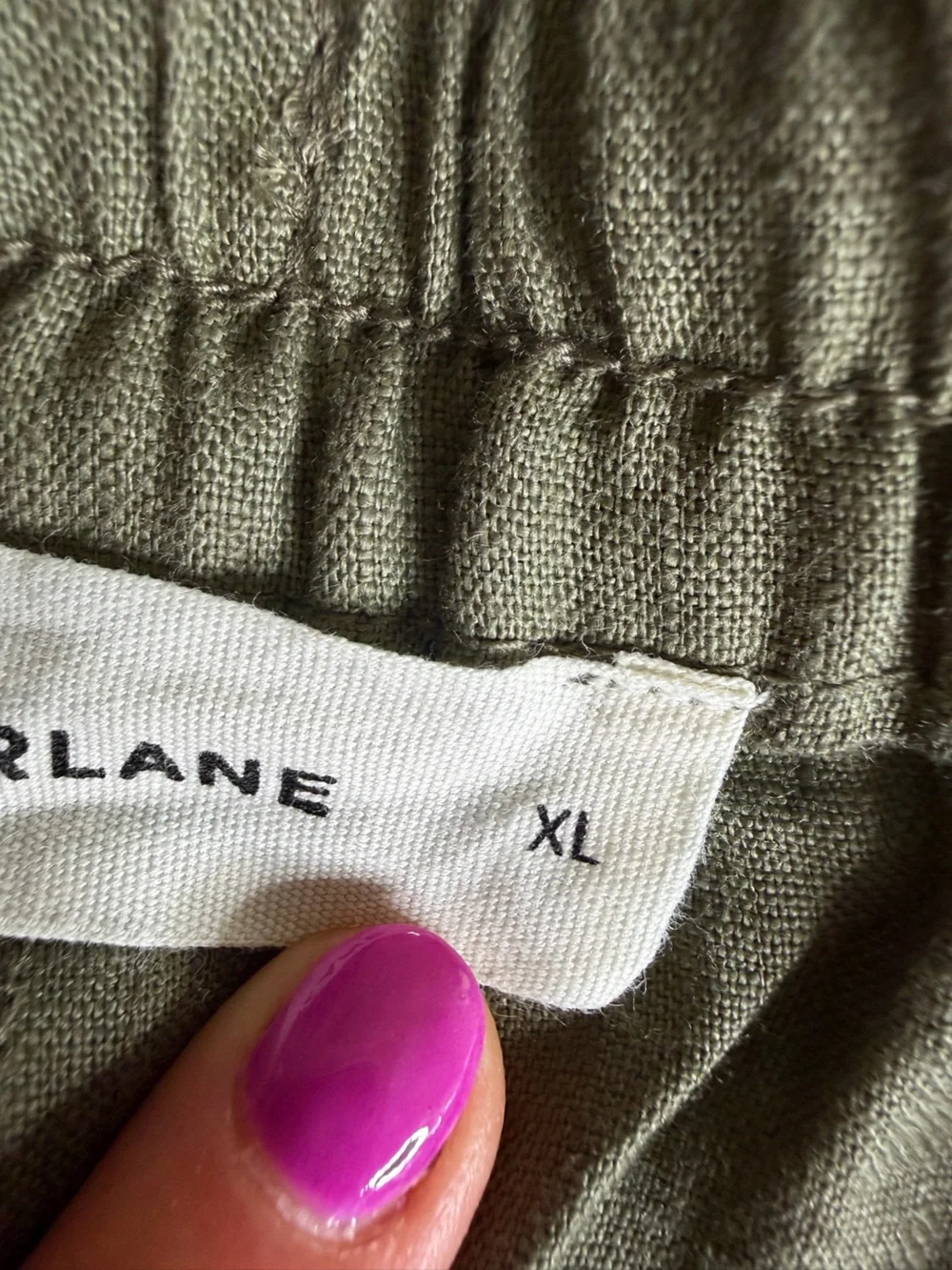 Everlane Linen Cargo Pants Kalamata Olive Green Size XL